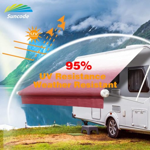 Tela de repuesto para toldo de RV Suncode a prueba de agua universal para camperos, remolques y autocaravanas - Toldo de repuesto de RV de vinilo de grado premium 18' (Tela de 17'2") - Color Borgoña Degradado - Imagen 2