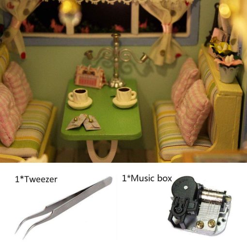 MAGQOO Casa de Munecas de Madera con Muebles Kit de Casa de Munecas DIY Kit de Casita con Control de Voz y Movimiento Musical Escala 1:18 Idea Creativa (Viaje en el Tiempo) - Imagen 6