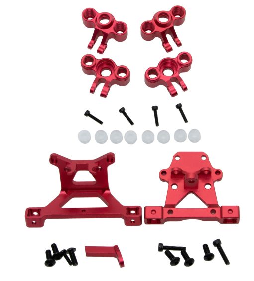 Upgrade Compatible with Traxxas 1/16 E-REVO Mini Slash - Juego completo de piezas de aluminio (Rojo) - Imagen 6
