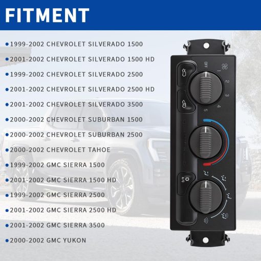Panel de Control de Clima JINGZERO 599-266 Compatible con Chevrolet Avalanche Silverado Suburban 1500 2500 3500 Tahoe GMC Sierra Yukon XL - Imagen 5