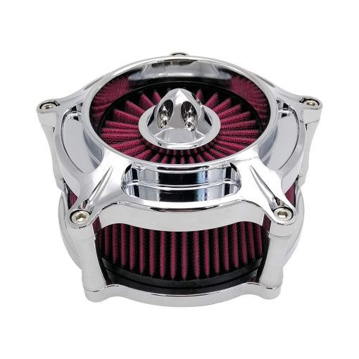 Kit de Filtro de Aire de Admision Turbina Cromado para Motocicleta Harley Dyna 2000 - 2017 Softail 2000 - 2015 Touring 2000 - 2007 Articulo de Ajuste - B (Rojo) - Imagen 3