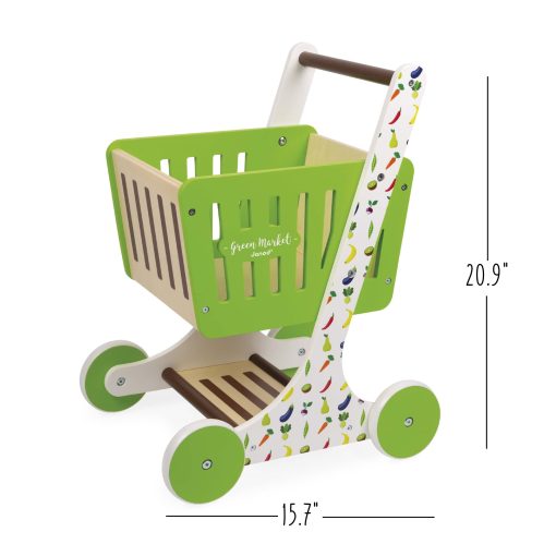 Carrito de Compras de Madera Janod Green Market con 7 Accesorios - Edades 18 Meses+ - J06579 - Imagen 3