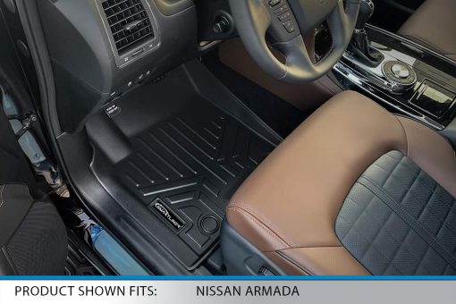 Juego de alfombras SMARTLINER a medida para 2 filas en negro compatible con Nissan Armada/Infiniti QX80 2019-2022 - Imagen 2
