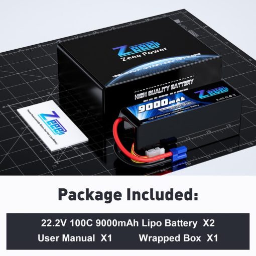 Bateria Lipo Zeee 6S 9000mAh 22.2V 100C Estuche Suave Bateria RC EC5 Con Conectores de Metal para Coche RC Camion Desierto Racer Tanque RC Pasatiempos(2 Pack) - Imagen 6