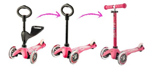 Mini 3in1 Deluxe Scooter de Micro para Ninos de 12 Meses a 5 Anos - Rosa - Imagen 8