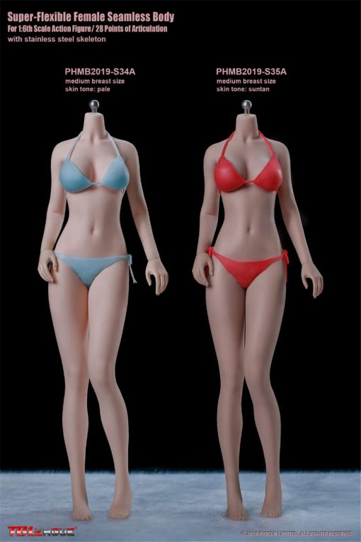 Figura de accion sin costuras HiPlay TBLeague Tipo de cuerpo de nina joven y Busto mediano 1:6 Escala S34 (Palido, con Cabeza) - Imagen 5