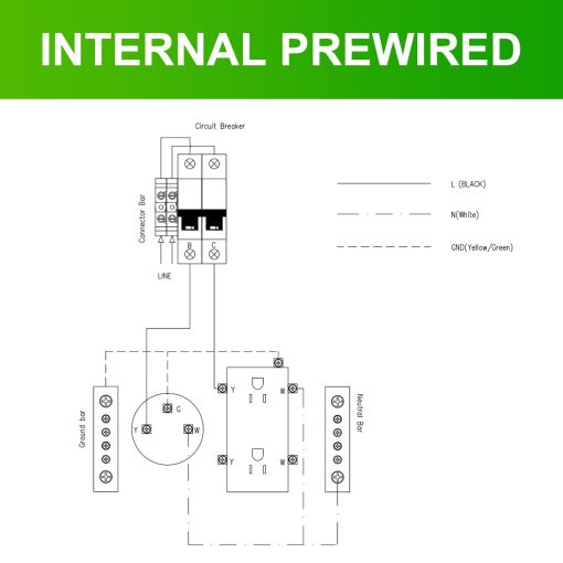 Panel de salida de energia temporal Kinchoix, toma de corriente RV electrica de 20 y 30 amperios con interruptor, preconectada sin medicion, a prueba de intemperie - Imagen 7