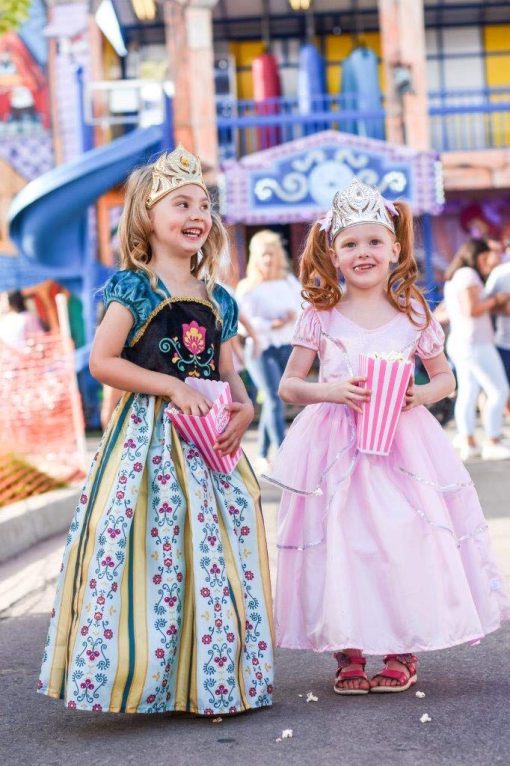 Disfraz de princesa rosa real Little Adventures para ninas (Talla Grande 5-7 anos) - Vestido de fiesta y juego de fantasia para ninos lavable a maquina sin purpurina - Imagen 7