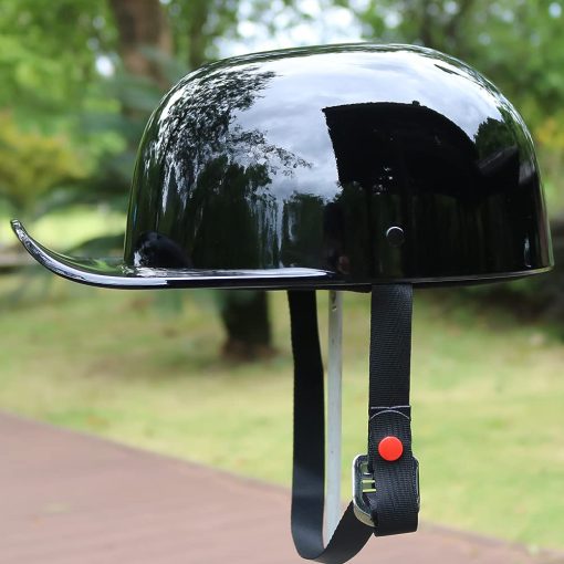 Casco de Motocicleta Estilo Gorra de Beisbol Yesmotor Unisex - Aprobado por la DOT (Negro Claro, L) - Imagen 9