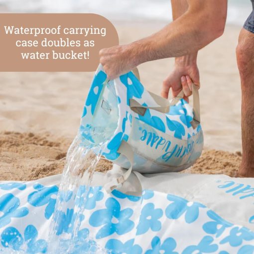 Piscina de Playa para Bebes | Piscina y Manta de Playa 2 en 1 | Piscina Flexible para Ninos Pequenos y Bebes | Juguetes de Playa para Ninos y Ninas | 6x6 Pies con Bolsa de Transporte Impermeable | Charco de Playa (Hojas de Monstera Sage) - Imagen 4