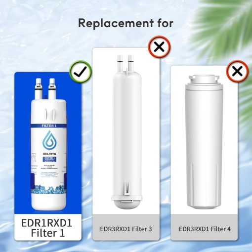 Filtro de agua de reemplazo para refrigerador BELVITA para EDR1RXD1, W10295370A, Filtro 1, Compatible con Kenmore 46-9081, 46-9930, P4RFWB, P8RFWB2L (3 PACK) - Imagen 5