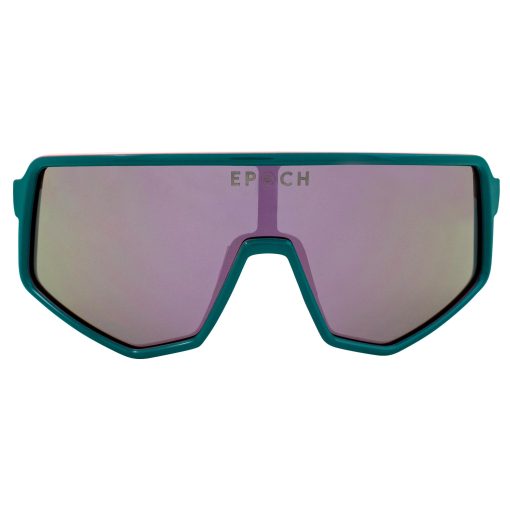Gafas de Sol Deportivas para Motocicletas Epoch Eyewear L2 Envoltura de Lentes unica Marco de Teal/Rosa con Lentes de Espejo Rosa - Imagen 2