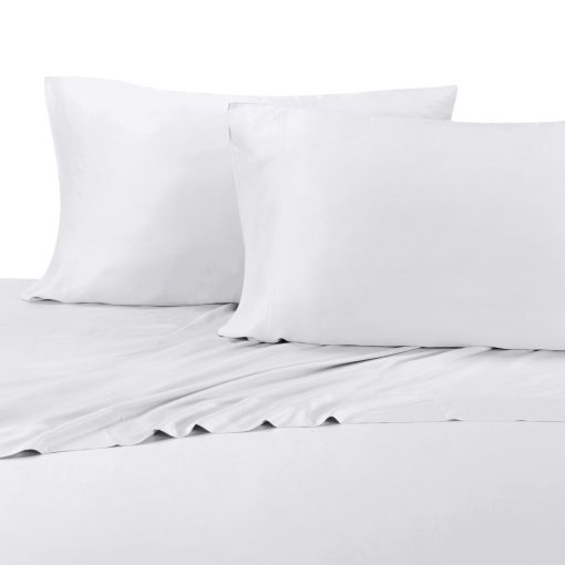 Juego de sabanas de lujo Royal Hotel Bedding de seda suave, mezcla de viscosa de bambu y algodon, 100% de lujo, 60% de viscosa hecha de bambu y 40% de sabanas de algodon, tamaño Queen, blanco - Imagen 2