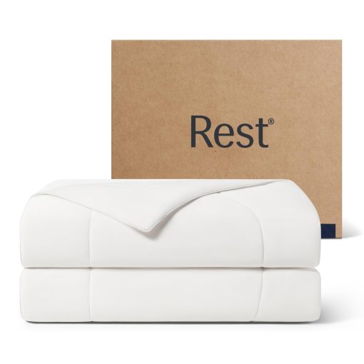 Edredon REFRESH Evercool, para cama individual/doble, manta para dormir caliente, ropa de cama para todas las estaciones para mantenerte fresco durante los sudores nocturnos, manta ligera y transpirable, 68 "x90" pulgadas, Blanco artico