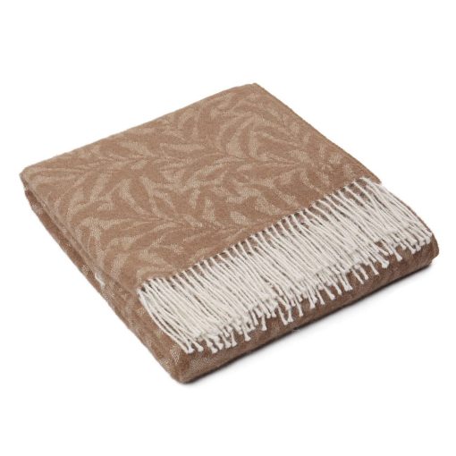 Manta Floral de Lana de Alpaca 100% Tejida a Mano Diseño Floral Suave y Calido 65" x 65" (Camello/Beige/Blanco)