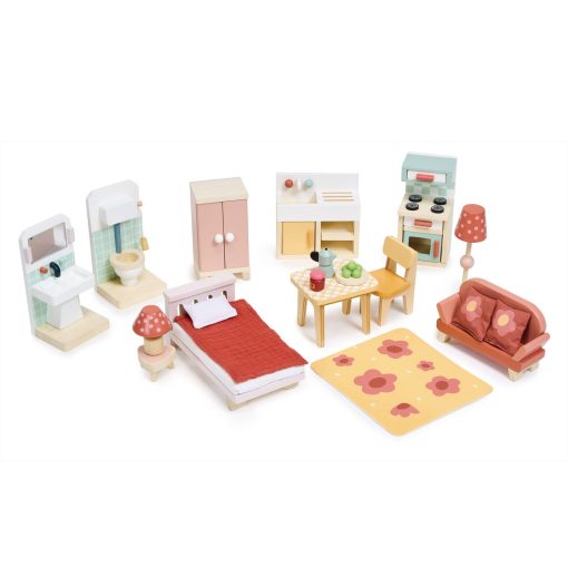 Casa de munecas Foxtail Villa de Tender Leaf Toys - Hermosa casa de munecas de madera de tamano mediano con muebles de inicio - Juego en miniatura - Fomenta el juego de roles y la invencion de historias en ninos y ninas - Edad 3+ - Imagen 6
