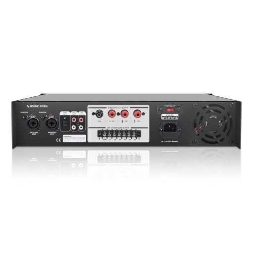 Amplificador de Potencia Comercial Sound Town 180W 6-Zona 70V/100V con Bluetooth, Phantom Power, para Restaurantes, Salones, Bares, Pubs, Escuelas (STCA180-6Z) - Imagen 4