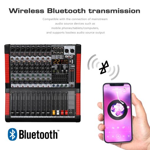 Mezcladora de Audio Profesional BOMGE X-8 de 8 Canales Consola de Mezcla 8 Entradas de Microfono / Linea Interfaz USB/MP3/Bluetooth Entrada 48V Phantom Power 24 FX DSP Para PC, Grabacion de Estudio, Actuacion en Vivo - Imagen 3