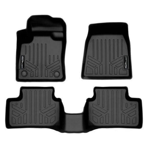 Juego de Alfombrillas para Pisos SMARTLINER Personalizado para Todos los Tiempos en Negro Compatible con Volvo C40 Recharge 2022-2023