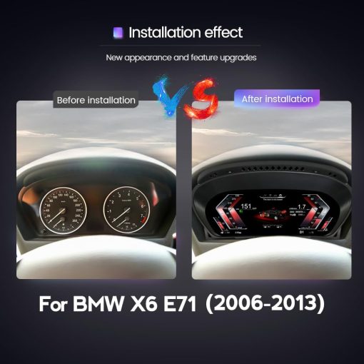 Panel de Instrumentos LCD de 12.3 Pulgadas para BMW X6 E71 E72 2007-2013 Velocimetro de Tablero Virtual Cluster Digital Pantalla Panel de Unidad Principal - Imagen 2