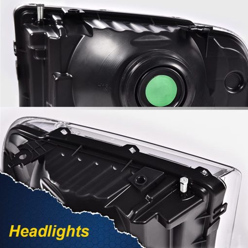 Faros Delanteros CHEDA, Compatible con 1999 2001 2002 2003 2004 Ford F250 F350 F450 F550 Super Duty parachoques Faros, Lamparas transparentes en cubierta de cromo con reflector transparente - Imagen 8
