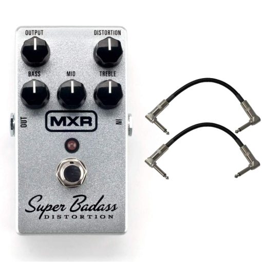 Pedal de Efectos de Distorsion Dunlop MXR M75 Super Badass con un Par de Cables de Conexion