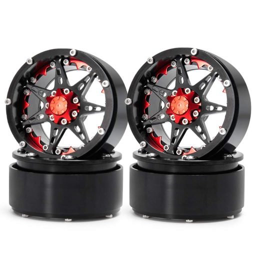 Set de 4 llantas de metal beadlock QUE-T 2.2" para RC 1/10 Crawler TRX4 SCX10 90046