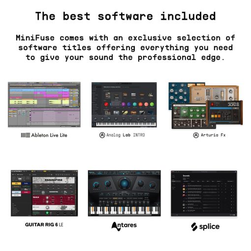 Arturia - MiniFuse 2 - Interfaz de audio y MIDI USB compacta con software creativo para grabacion, produccion, podcasting, guitarra - Negro - Imagen 5