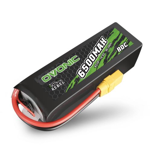 Bateria de Lipo OVONIC 80C 4S 6500mAh 14.8V con Conector XT90 para Autos y Camiones RC a Escala 1/5, 1/8