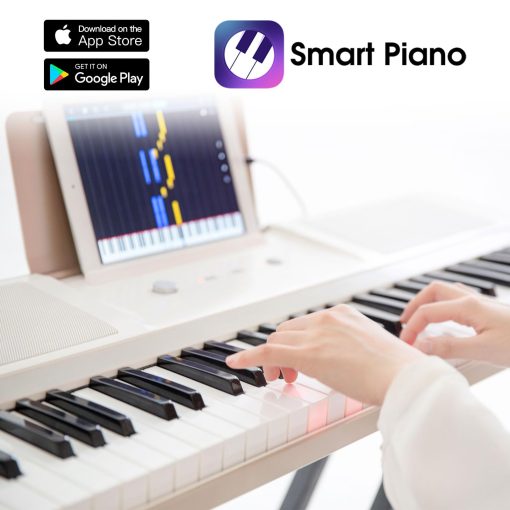 Teclado Piano THE ONE, 61 Teclas para Principiantes/Profesionales, Piano Electrico con Teclas Iluminadas, Soporte de Musica y Aplicacion de Piano, Compatible con USB MIDI/Audio/Microfono/Auriculares/Pedal Sustain - Imagen 2