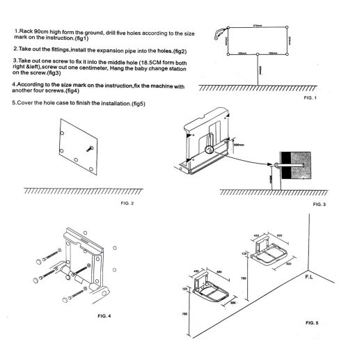 Estacion de Cambio de Panales para Bebes Modundry - Montada en la Pared Vertical, Resistente y Duradera- con Correas de Seguridad para Banos Comerciales (Blanco Granito) - Imagen 6