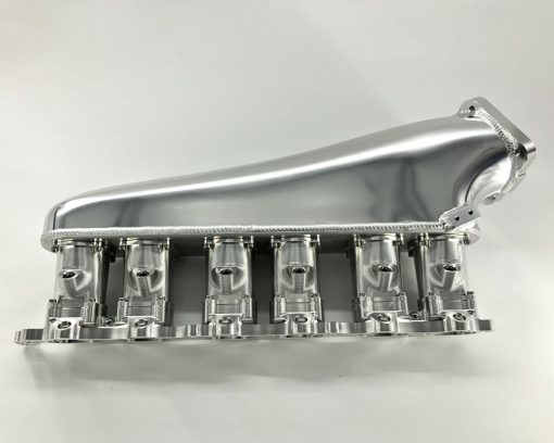Juego de cuerpo de admision CNC de 2JZ-GTE con riel de combustible y cuerpo de aceleracion plateado de 90 mm 12 inyectores (Plateado) - Imagen 3