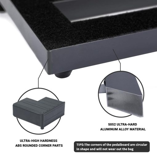 Tablero de Pedales de Guitarra Ghost Fire de Aleacion de Aluminio 2.2 lb Super Ligero Efecto Pedalboard 27.5''x11.8'' con Bolsa de Transporte SPL-07 - Imagen 3