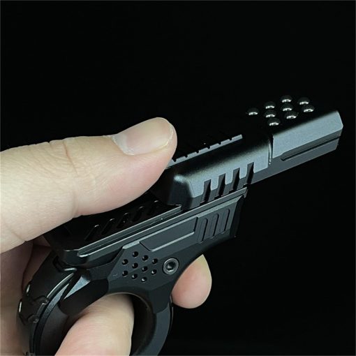 Anillo de fidget con rueda de trinquete de aleacion Zoom EDC Haptic Slider Fidget Spinner Juguetes de Metal Multifuncion Herramienta de ADHD Juguetes de Alivio del Estres para Adultos Regalos para Padre y Novio (Negro) - Imagen 5
