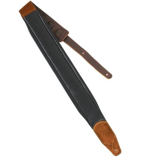 Correa de guitarra de cuero premium doble acolchada hecha a mano Walker And Williams C-44-BRN Marron con conchos para guitarras acusticas, electricas y de bajo - Imagen 9