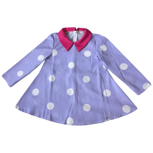 Disfraz de Cosplay JUMOF Kids Envy Vestido de Lunares Morado con Peluca Traje de Halloween para Ninas, Tamano 140 - Imagen 8