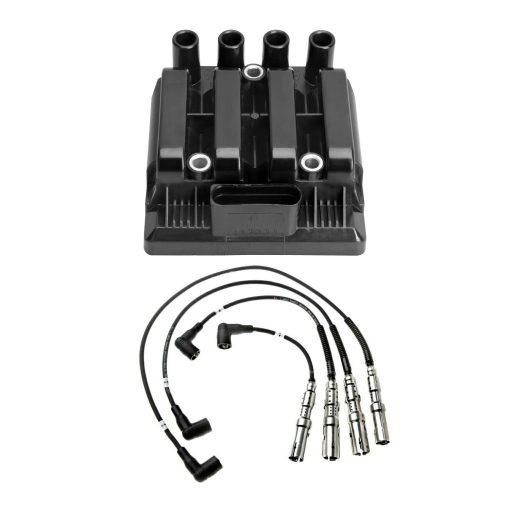 Conjunto de 1 Bobina de Encendido con Juego de Cables Compatible con Volkswagen Beetle Glof City Jetta Reemplazo para UF484