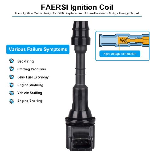FAERSI Pack de 8 Bobinas de Encendido Compatibles con Nissan Titan Pathfinder Armada Infiniti QX56 2004-2006 5.6L Reemplaza OE# UF510, 224487S015, E1010 - Imagen 3