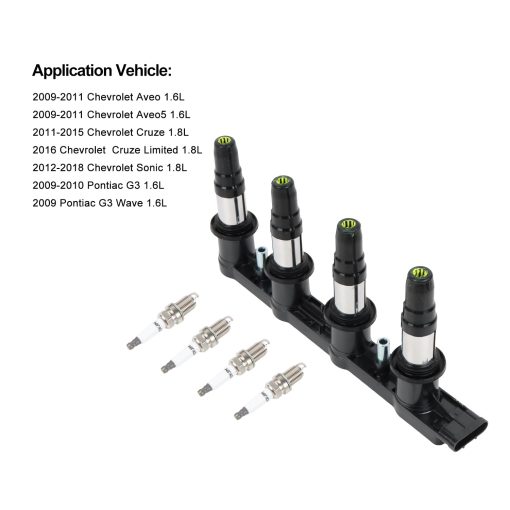 DEEGOOLY UF620 Bobinas de Encendido Pack & Bujias de Iridio Compatible con Chevy Cruze Sonic Aveo Aveo5 Pontiac G3 2011 2012-2018 1.6L 1.8L L4 - Imagen 3