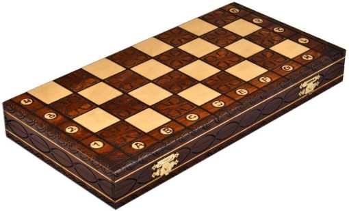 Juego de Ajedrez de Madera Europeo Hecho a Mano con Flores, Tablero de 16 Pulgadas y Piezas de Ajedrez Talladas a Mano - Imagen 5
