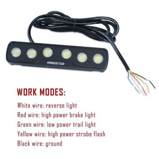 Luz Handster Off road para perseguir luz LED blanca fria con luz de dia roja DRL luz de seguridad de advertencia de flash de freno de marcha atras de Estroboscopica IP68 impermeable Lampara de conduccion auxiliar trasera UTV - Imagen 2
