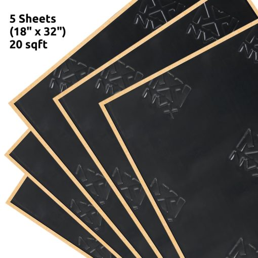 NVX Stealth Black SDBTK20 91 mil de grosor 20 pies cuadrados. Mat de amortiguacion de sonido para automoviles Butyl, aislamiento y amortiguacion del ruido de audio y vibracion (cinco piezas de 18" x 32") - Imagen 6