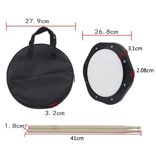 Pad de Tambor, Tambor Portatil de 10 Pulgadas de Plastico Silencioso Instrumento Musical para Entrenamiento con Sensacion de Tambor - Imagen 4
