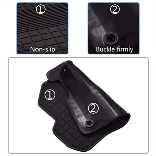 Tapetes de Piso para Auto Megiteller a Medida para Mazda CX-9 CX 9 2016 2017 2018 2019 2020 2021 2022 2023 2024 Lavables inodoros de Goma Resistente para Todo Clima Juego de Alfombrillas para Fila Delantera y Trasera Negro - Imagen 4