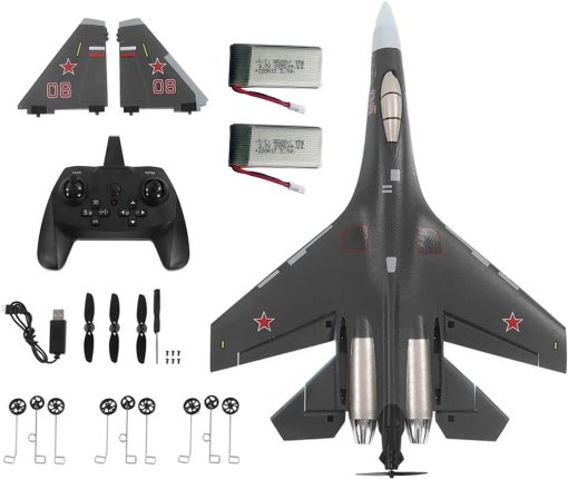 Avion RC PLRB TOYS Juguete de Avion de Control Remoto RTF 4CH Motor de Cola Brushless Funcion de Acrobacias 3D / 6D Jet SU35 con Modelo Hobby 2 Palanca de Acelerador Izquierda - Imagen 6