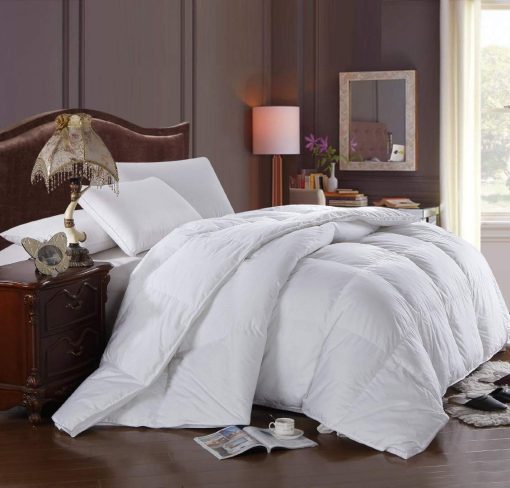 Edredon de 300 hilos tamano King Royal Hotel Bedding con relleno alternativo de plumon, edredon superllenado, inserto nordico con funda 100% algodon - Relleno 100% alternativo al plumon, 750FP - 86 oz - Color blanco solido, King - Imagen 3