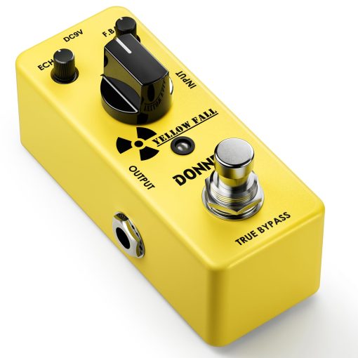 Pedal de Retardo para Guitarra Donner para Pedaleras, Guitarra Electrica, Efecto de Retardo Analogico Amarillo Vintage Pedal de Retardo Bypass Verdadero