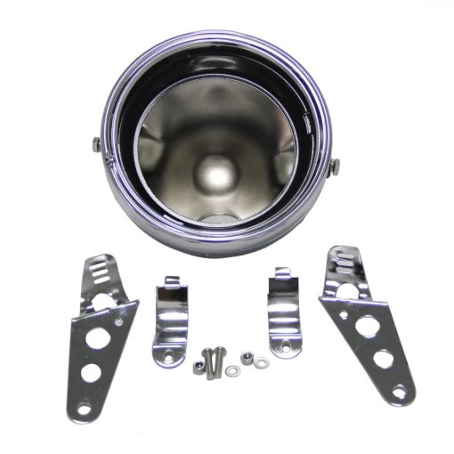 Faro Universal de 7 Pulgadas para Motocicleta con Cubo de Faro LED de 7" con Soportes de Montaje para Tubo de Horquilla de 28-42mm (Cromo) - Imagen 3