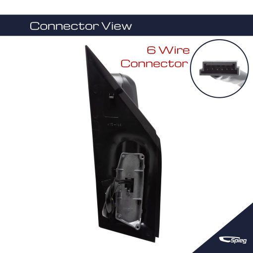 Espejo del lado del conductor Spieg MB1320114 para Dodge Freightliner Mercedes Sprinter 2008-2018 | Ensamblaje del espejo del lado izquierdo con ajuste de potencia, cristal calefactado y luz de senal de giro | Negro texturizado 6 Pines - Imagen 5
