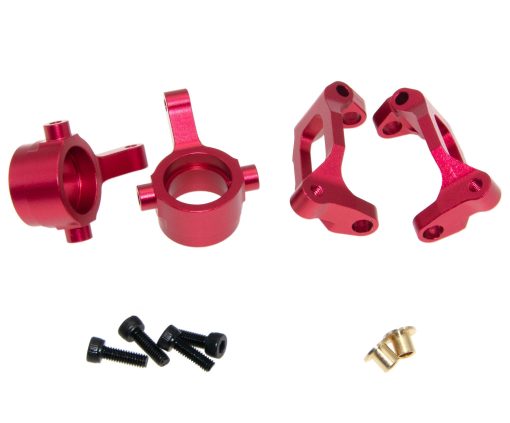 Piezas de Metal Compatible con 1/18 Axial Yeti Jr RTR Rc Car Upgrade Hub Carrier/C-Hub & Knuckle Arms & Rear Lower Chassis Link & Front Lower Control Arm & Suspension Arm Aleacion de Aluminio de Repuesto (Rojo) - Imagen 4